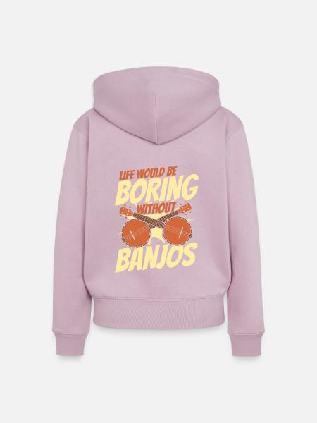 Banjo Instrument - Frauen Premium Bio Zip Hoodie - Altrosa