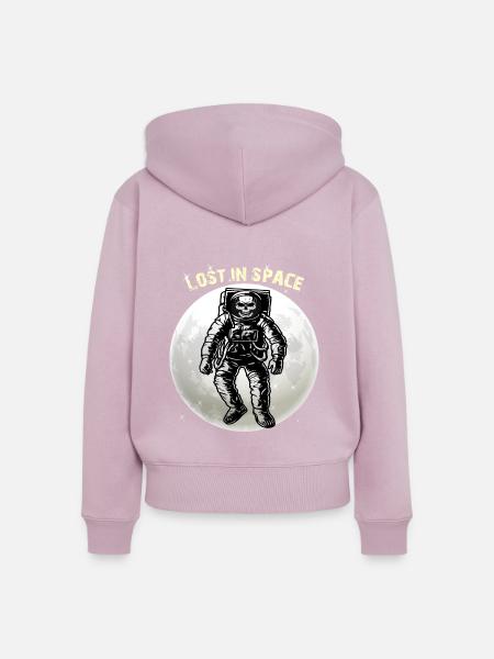 lost in space - Frauen Premium Bio Zip Hoodie - Altrosa