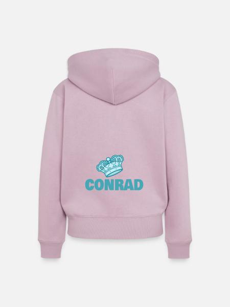 Krone König Conrad - Frauen Premium Bio Zip Hoodie - Altrosa