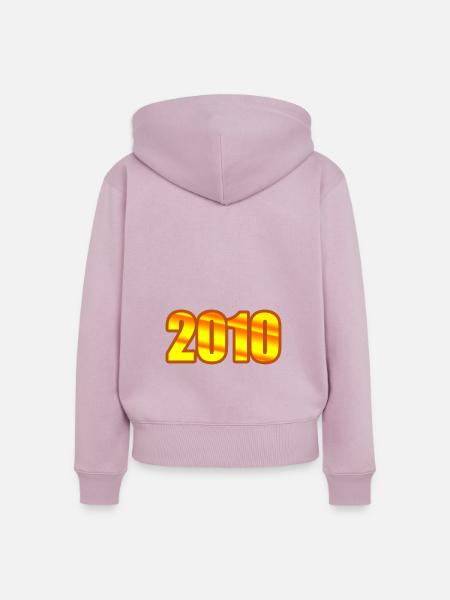 Jahr 2010 - Frauen Premium Bio Zip Hoodie - Altrosa