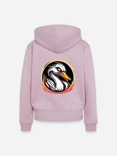 angry swan - Frauen Premium Bio Zip Hoodie - Altrosa