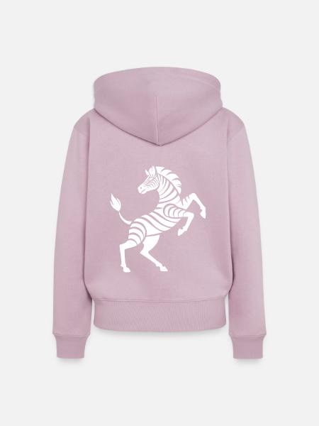 Zebra Hufe hoch Kunststück Silhouette - Frauen Premium Bio Zip Hoodie - Altrosa