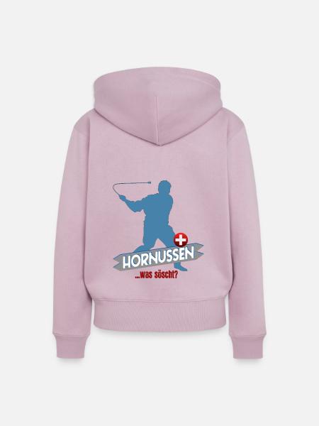 Hornussen Schweiz - Frauen Premium Bio Zip Hoodie - Altrosa