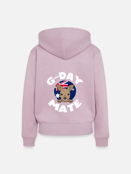G-day Mate Kangaroo Australia - Frauen Premium Bio Zip Hoodie - Altrosa