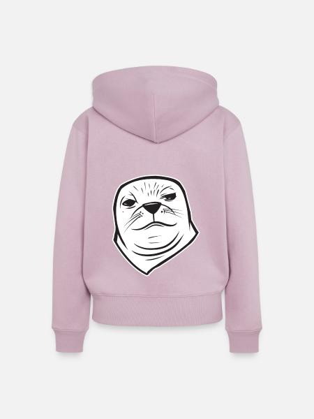 Cute Seal - Frauen Premium Bio Zip Hoodie - Altrosa