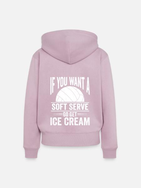 Funny Volleyball Soft Serve - Frauen Premium Bio Zip Hoodie - Altrosa