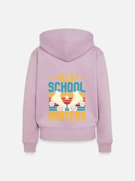 Retro Roller Skates - Frauen Premium Bio Zip Hoodie - Altrosa