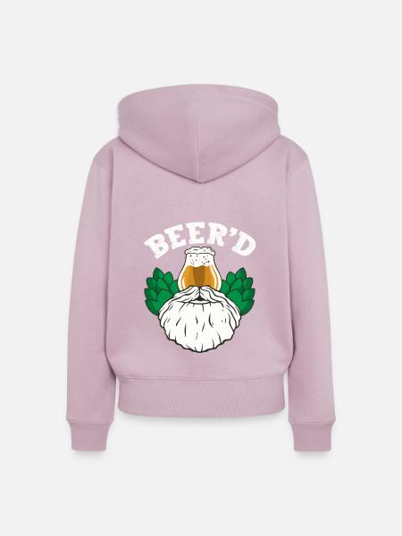 Funny Pun Beer'd - Frauen Premium Bio Zip Hoodie - Altrosa