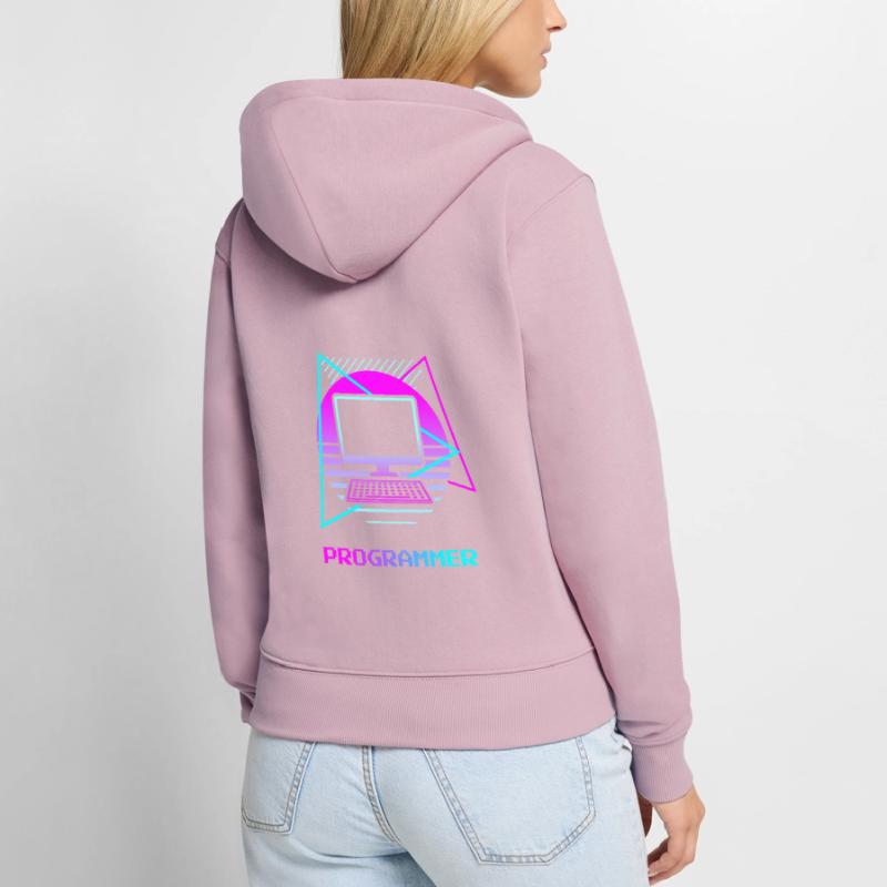 Retro Programmer Computer Programming Frauen Premium Bio Zip Hoodie