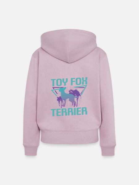 Retro-Spielzeug-Foxterrier-Hundeliebhaber - Frauen Premium Bio Zip Hoodie - Altrosa