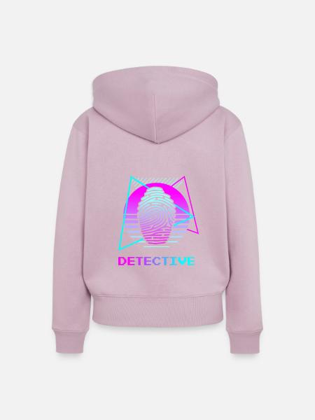 Retro Detektiv Ermittler - Frauen Premium Bio Zip Hoodie - Altrosa