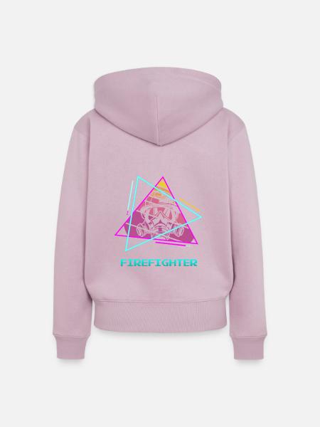 Retro Feuerwehr Brandbekämpfung - Frauen Premium Bio Zip Hoodie - Altrosa