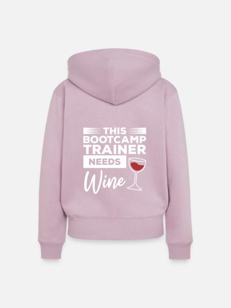 Dieser Bootcamp-Trainer braucht Weintraining - Frauen Premium Bio Zip Hoodie - Altrosa