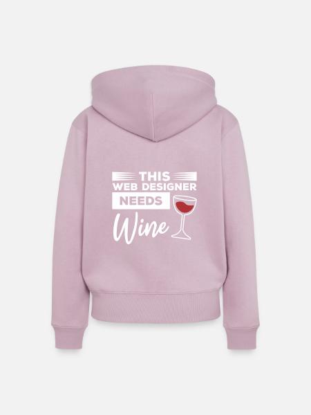Dieser Webdesigner benötigt Wine-Programmierung - Frauen Premium Bio Zip Hoodie - Altrosa