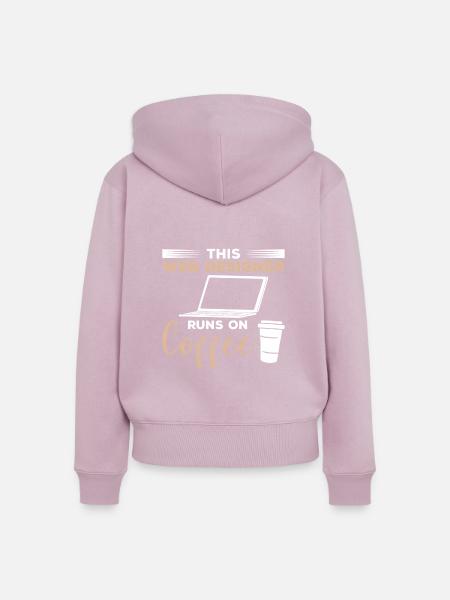 Dieser Webdesigner läuft auf Kaffeeprogrammierung - Frauen Premium Bio Zip Hoodie - Altrosa