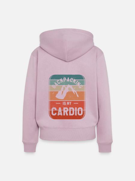 Backpacking ist mein Cardio-Wanderer - Frauen Premium Bio Zip Hoodie - Altrosa