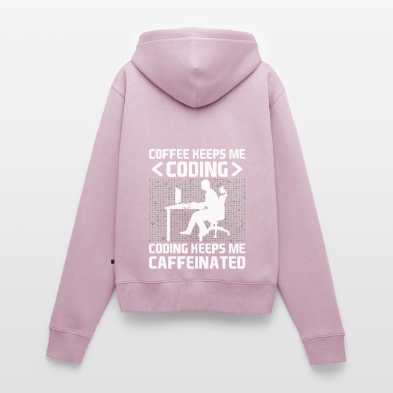 Kaffee-Codierung Programmierer Programmierer Entwickler Nerd Coff Frauen Premium Bio Zip Hoodie