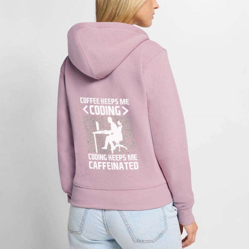 Kaffee-Codierung Programmierer Programmierer Entwickler Nerd Coff Frauen Premium Bio Zip Hoodie