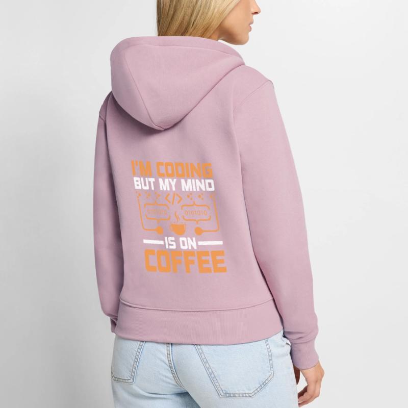 Kaffee-Codierung Programmierer Programmierer Entwickler Nerd Coff Frauen Premium Bio Zip Hoodie