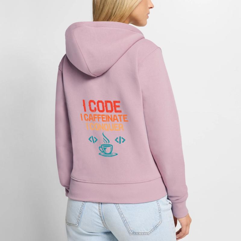 Kaffee-Codierung Programmierer Programmierer Entwickler Nerd Coff Frauen Premium Bio Zip Hoodie