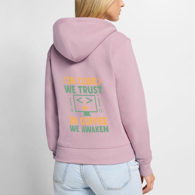 Kaffee-Codierung Programmierer Programmierer Entwickler Nerd Coff Frauen Premium Bio Zip Hoodie