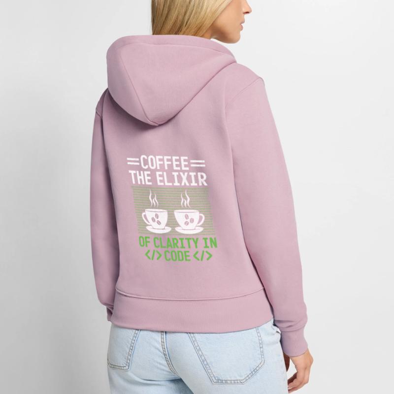 Kaffee-Codierung Programmierer Programmierer Entwickler Nerd Coff Frauen Premium Bio Zip Hoodie