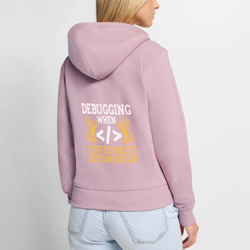 Kaffee-Codierung Programmierer Programmierer Entwickler Nerd Coff Frauen Premium Bio Zip Hoodie