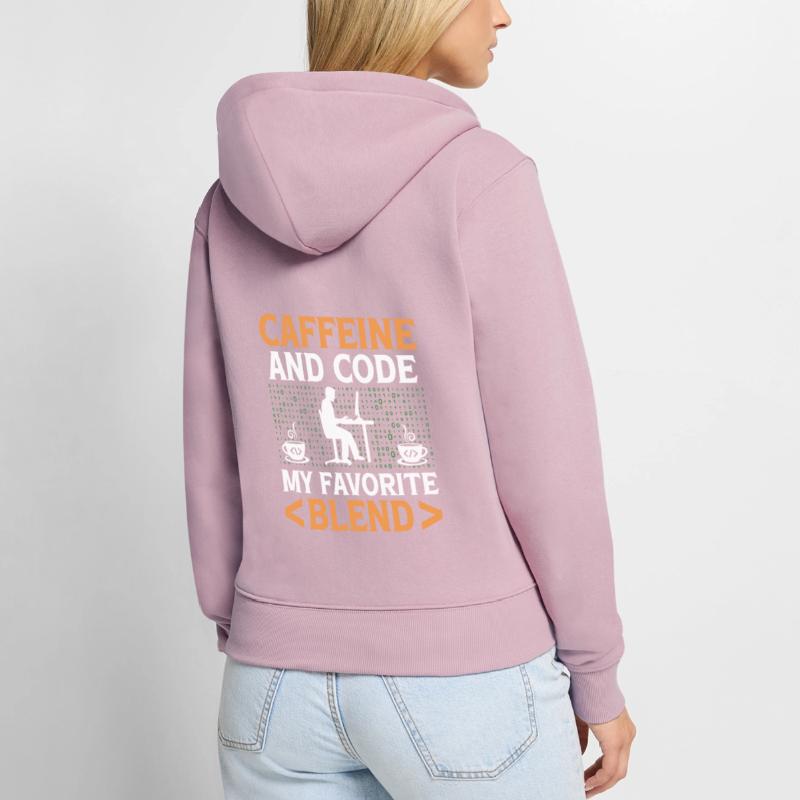 Kaffee-Codierung Programmierer Programmierer Entwickler Nerd Coff Frauen Premium Bio Zip Hoodie