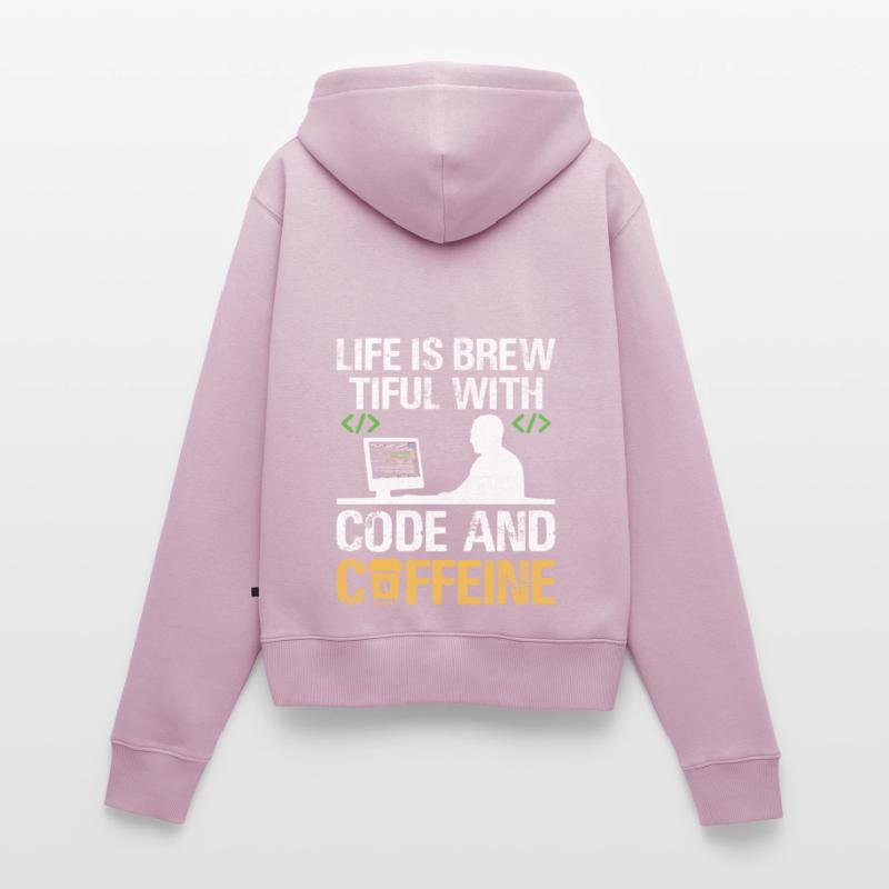Kaffee-Codierung Programmierer Programmierer Entwickler Nerd Coff Frauen Premium Bio Zip Hoodie