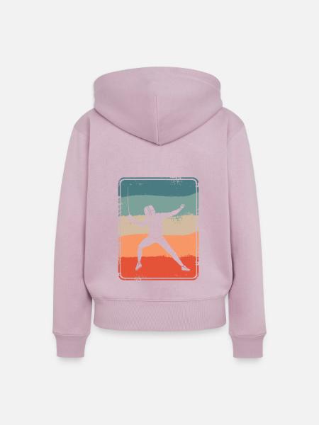 Fechtsport Schwert Fechter Trainer - Frauen Premium Bio Zip Hoodie - Altrosa