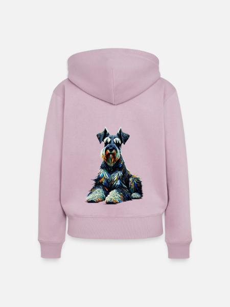 Polygon Art Riesenschnauzer Schnauzer - Frauen Premium Bio Zip Hoodie - Altrosa