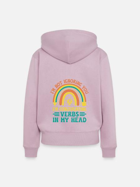 Fremdsprachenlehrer Schule Sprachlehrer - Frauen Premium Bio Zip Hoodie - Altrosa