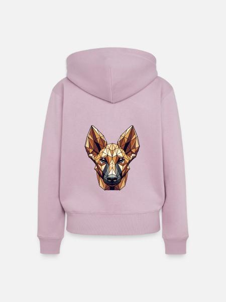 Geometrische Kunst Pharaonenhund - Frauen Premium Bio Zip Hoodie - Altrosa