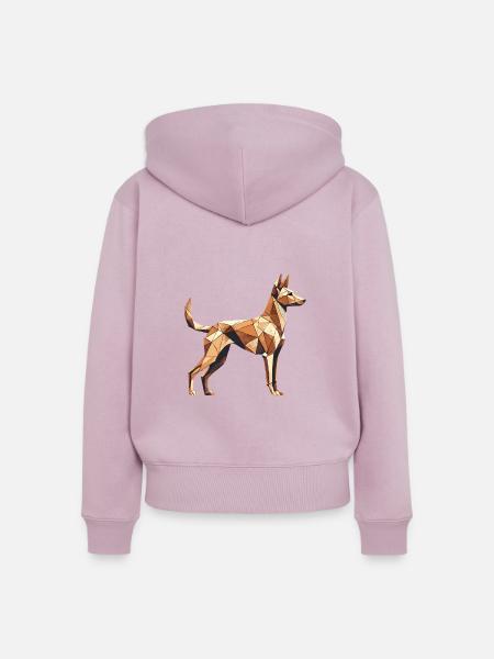 Geometrische Kunst Pharaonenhund - Frauen Premium Bio Zip Hoodie - Altrosa