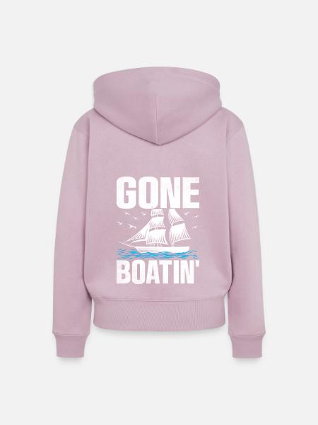 Gone Boatin' Paddelboot - Frauen Premium Bio Zip Hoodie - Altrosa