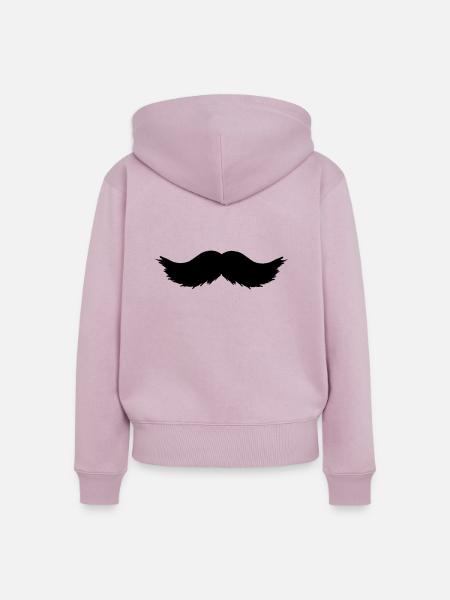 Schnurrbart - Frauen Premium Bio Zip Hoodie - Altrosa