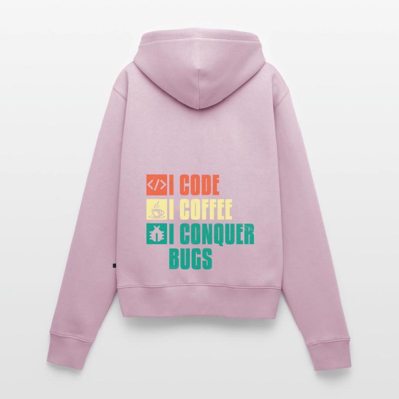 Kaffee-Codierung Programmierer Programmierer Entwickler Nerd Coff Frauen Premium Bio Zip Hoodie