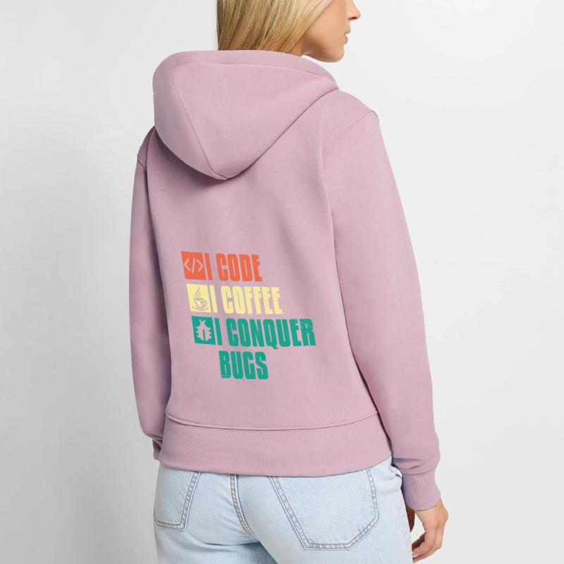 Kaffee-Codierung Programmierer Programmierer Entwickler Nerd Coff Frauen Premium Bio Zip Hoodie