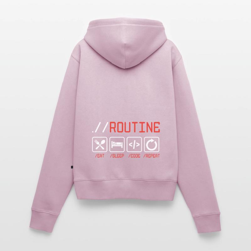 Routine Eat Sleep Code Repeat Software Developer C Frauen Premium Bio Zip Hoodie
