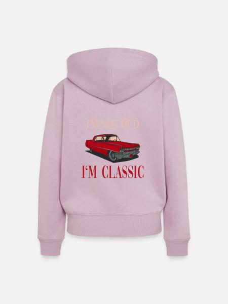 Funny Old Classic Car - Frauen Premium Bio Zip Hoodie - Altrosa