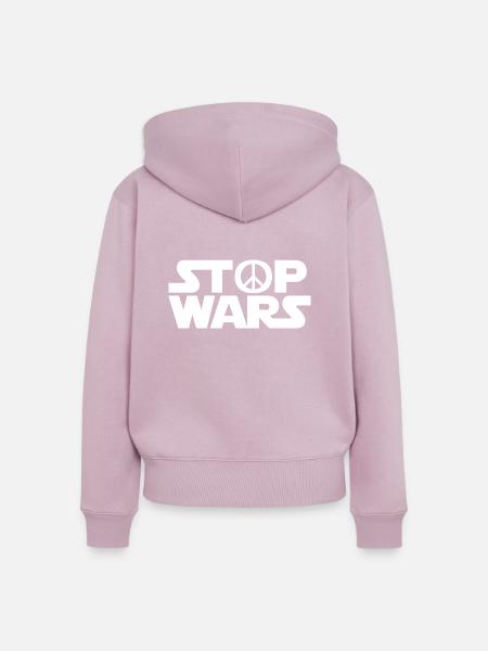 Peace / Stop wars / Geschenkidee - Frauen Premium Bio Zip Hoodie - Altrosa