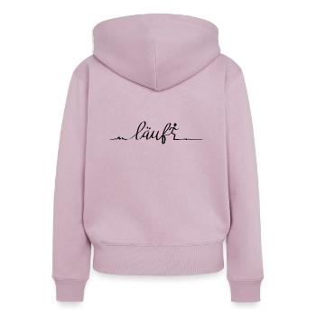 Runner - Frauen Premium Bio Zip Hoodie - Altrosa - Hinten - Julia (174cm)
