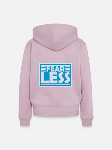 fearless Text Zitat Design - Frauen Premium Bio Zip Hoodie - Altrosa