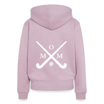 feldhockey hockey hockey hockey-maman joueur de hockey - Sweat à capuche zippé Premium bio Femme - rose poudré - Dos - Julia (174cm)