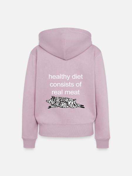 real meat - Frauen Premium Bio Zip Hoodie - Altrosa