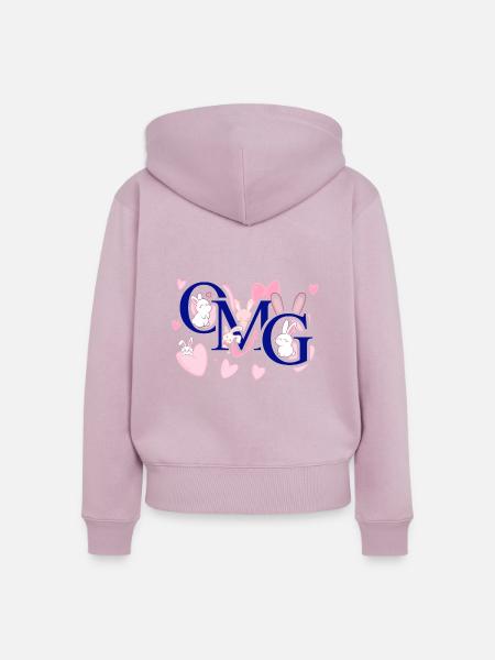 Omg pink - Frauen Premium Bio Zip Hoodie - Altrosa