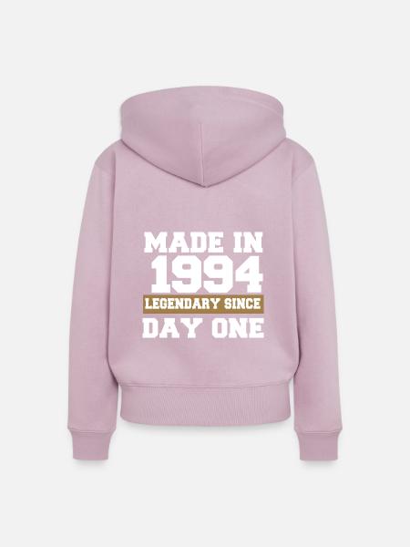 Hergestellt 1994, - Frauen Premium Bio Zip Hoodie - Altrosa