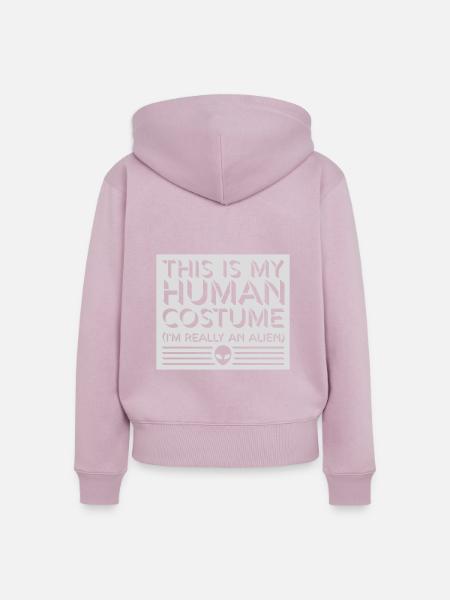 human costume alien Zitat - Frauen Premium Bio Zip Hoodie - Altrosa