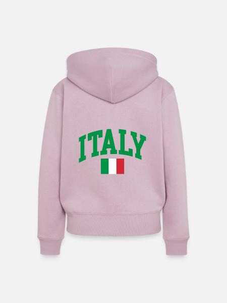 Italien Flagge - Frauen Premium Bio Zip Hoodie - Altrosa