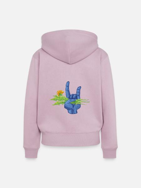 Unkraut ist Metal - Frauen Premium Bio Zip Hoodie - Altrosa